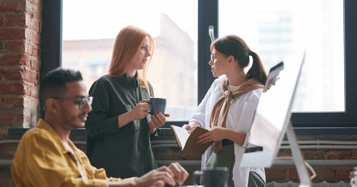 diverse colleagues communicating