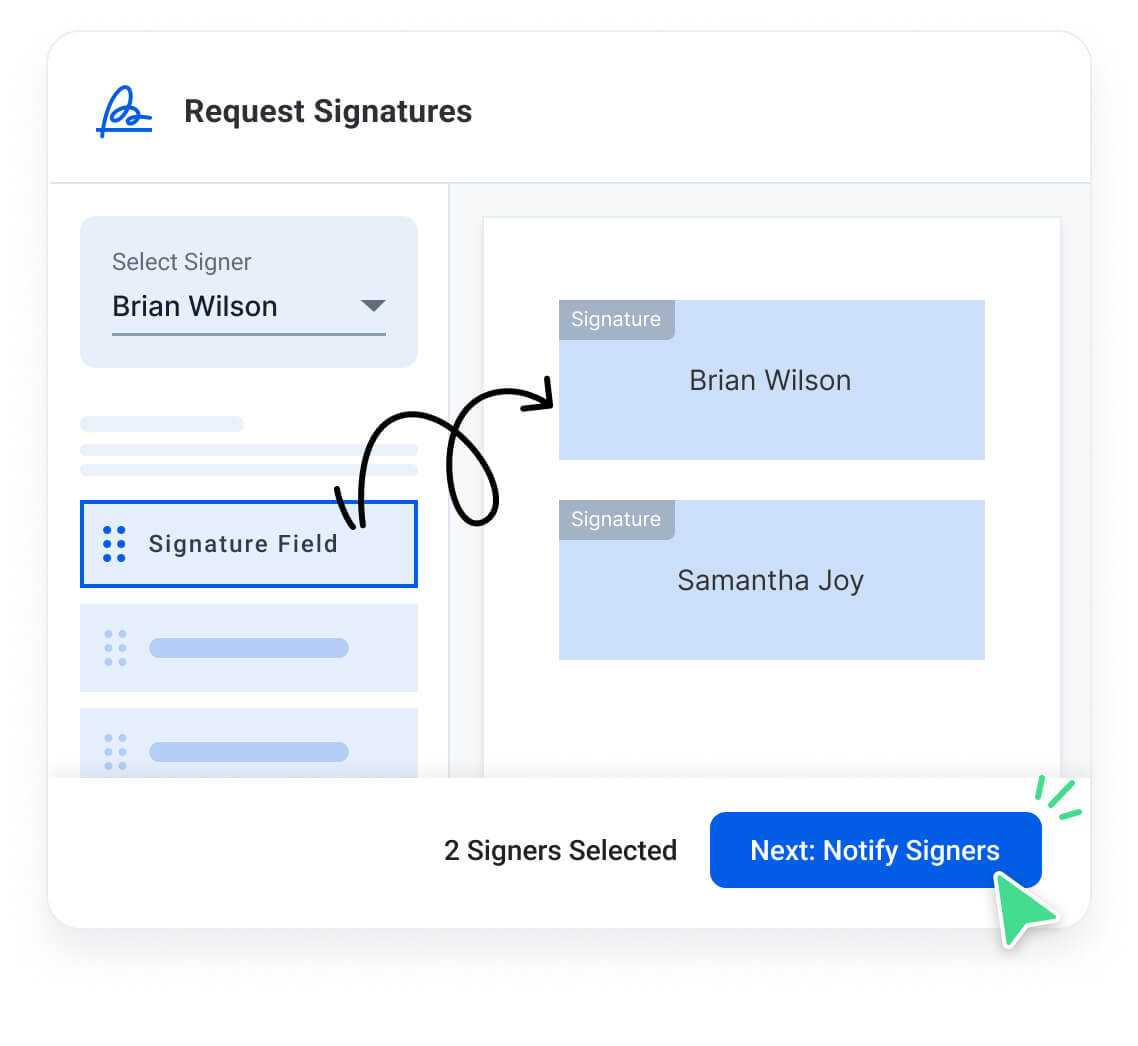 Send signature requests with one click