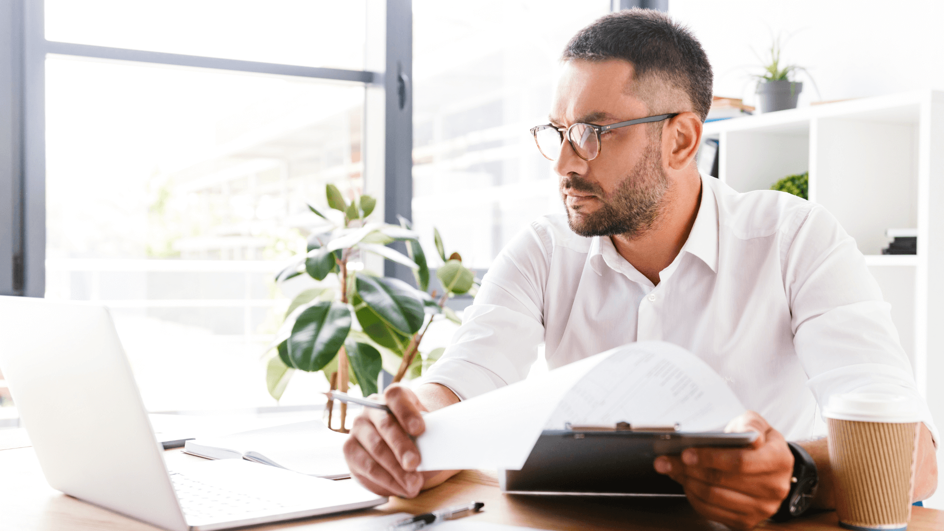 CEO preparing reports for the board